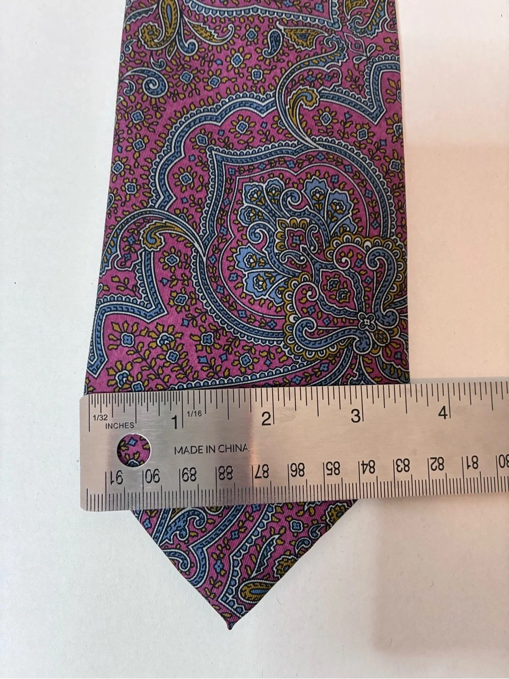 Leonardo Richetti 100% Silk Paisley Tie Purple Blue Gold Classic Italian Style
